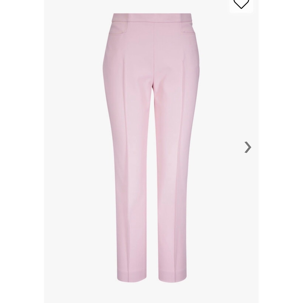 Akris Punto Franca Trousers Pale Pink Stretch Cotton Slim Leg Ankle Pants - 10
